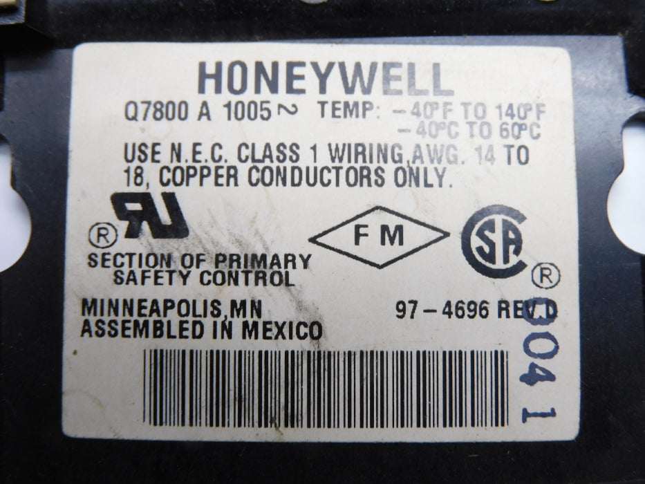 HONEYWELL Q7800A1005 UNMP