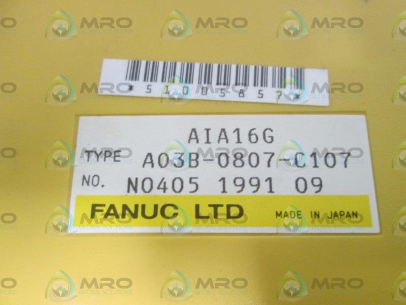 FANUC INPUT MODULE A03B-0807-C107  NSNP