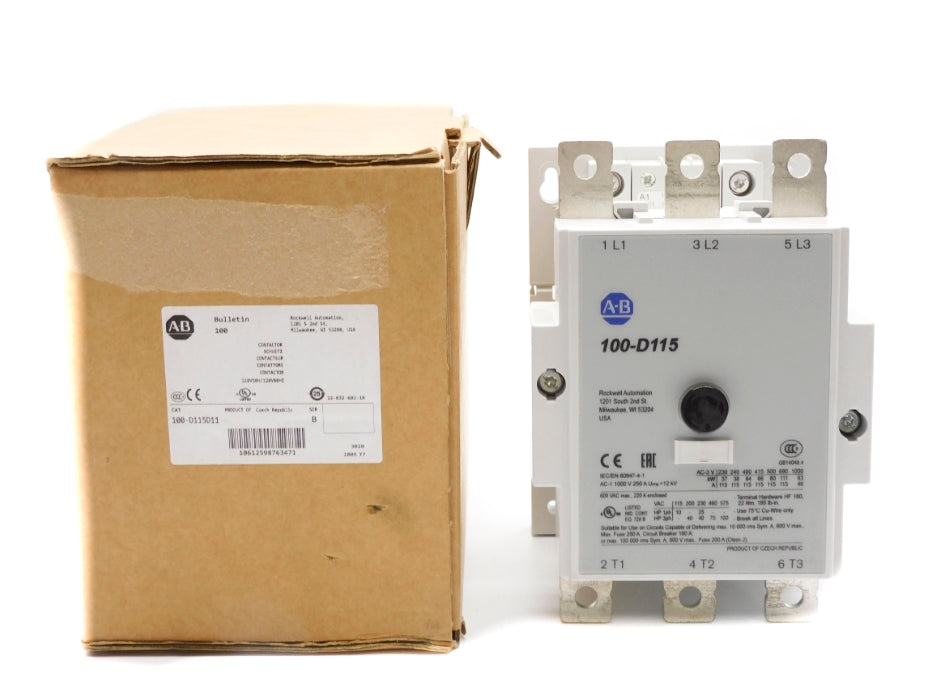 ALLEN BRADLEY 100-D115D11 SER. B 110/120V 220A (BR/WH) NSMP
