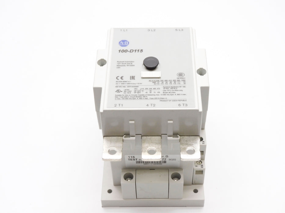 ALLEN BRADLEY 100-D115D11 SER. B 110/120V 220A (BR/WH) NSMP