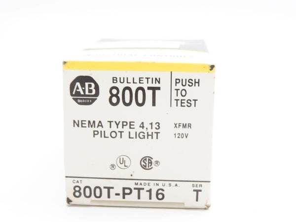 ALLEN BRADLEY 800T-PT16 SER. T 120V (BK/YL) NSMP