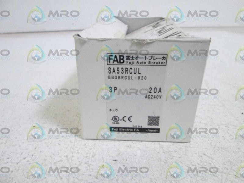 FUJI ELECTRIC CIRCUIT BREAKER SA53RCUL NSMP