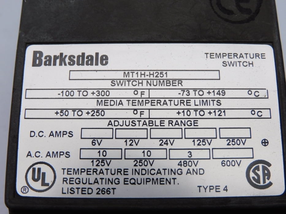 IMO BARKSDALE MT1H-H251 480VAC 3A -100/300'F NSMP