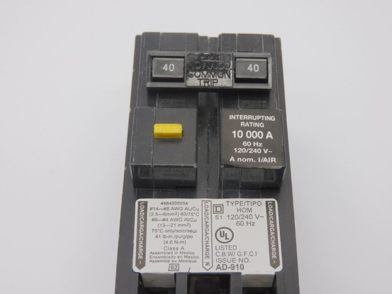 SQUARE D HOM240GFI 120/240V 40A NSMP