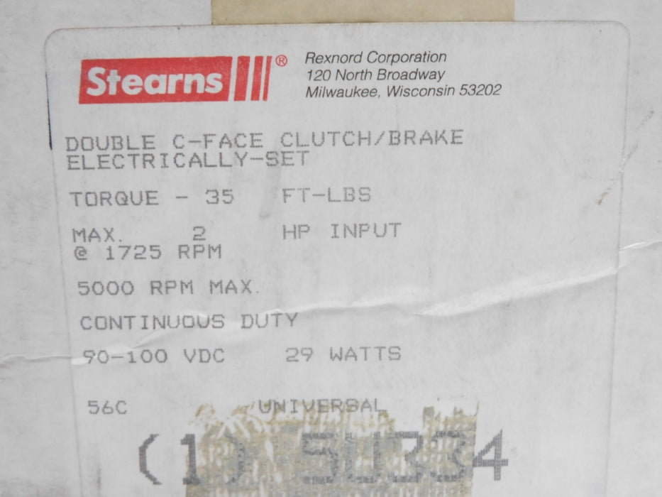 STEARNS 5U334 1725RPM NSMP