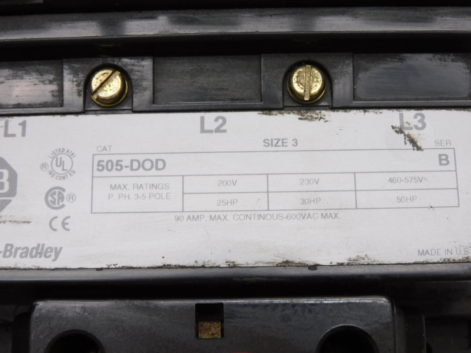 ALLEN BRADLEY 505-DOD SER. B 110/115-120V NSNP