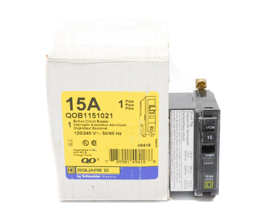SQUARE D QOB1151021 120/240V 15A NSMP