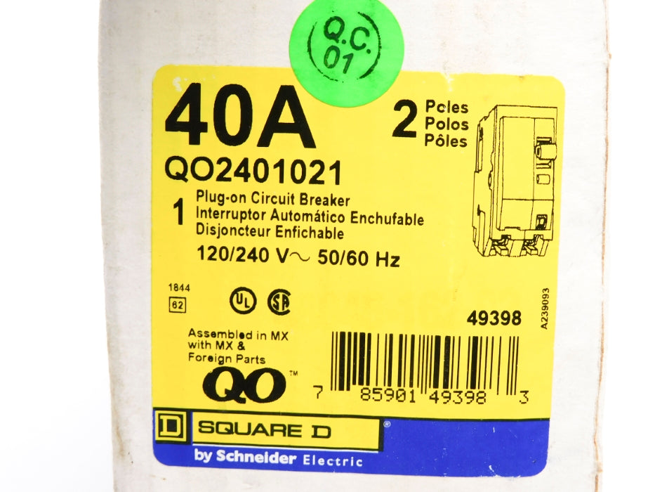 SQUARE D QO2401021 120/240V 40A NSMP