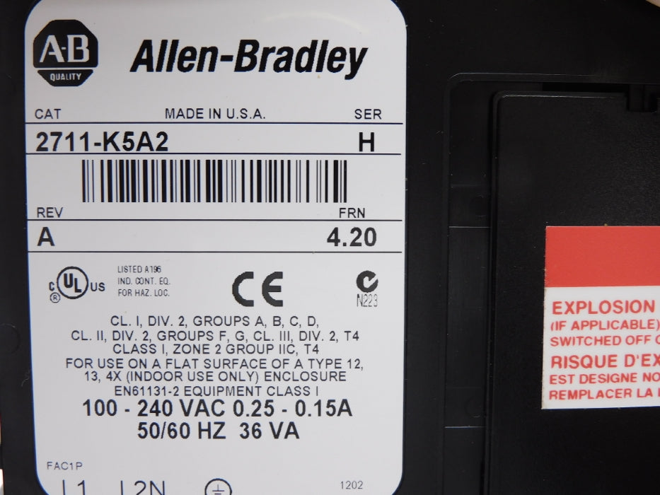 INDUSTRIAL SPARE PART 2711-K5A2 SER. H F/W 4.20 NSMP