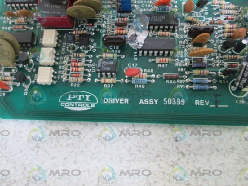 PTI CONTROLS DRIVER BOARD 50399 REV. F UNMP