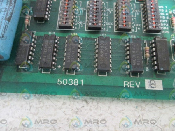 PTI CONTROLS SPEED METER BOARD 50381 REV. B UNMP