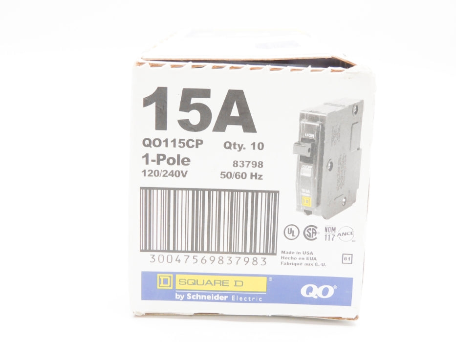 SQUARE D QO115CP 15A 120/240V (PKG OF 10) NSMP