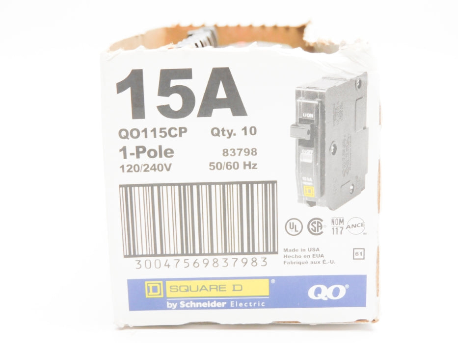 SQUARE D QO115CP 15A 120/240V (PKG OF 10) (AS PICTURED) NSMP