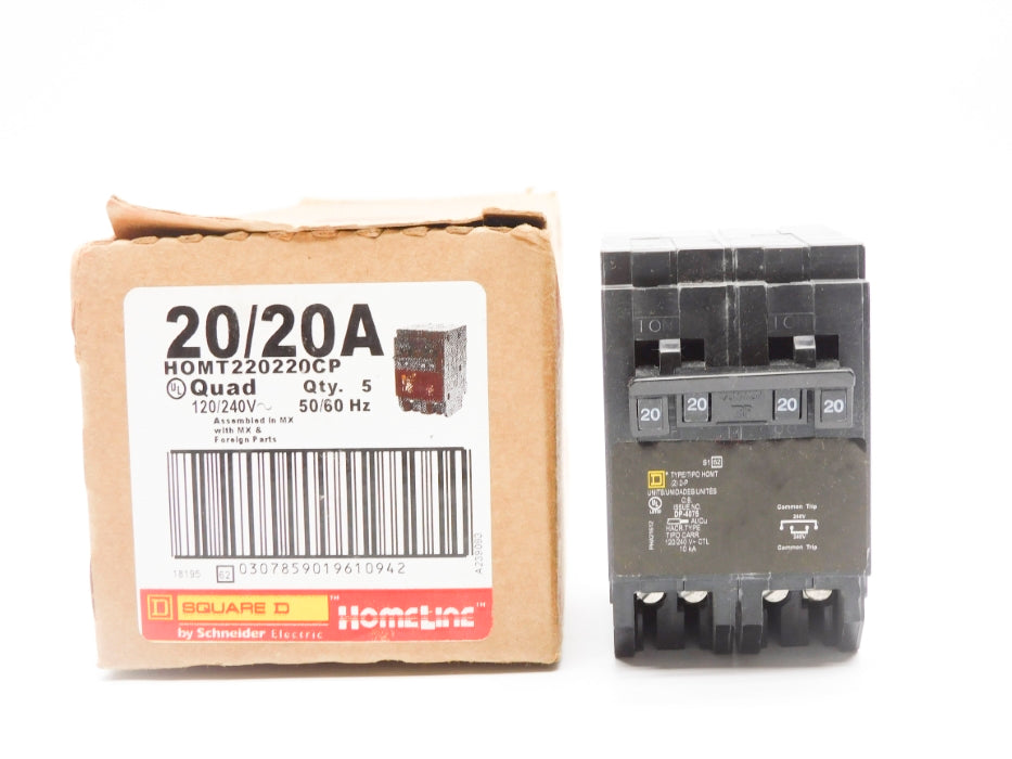 SQUARE D HOMT220220CP 20/20A 120/240V (PKG OF 5) NSMP