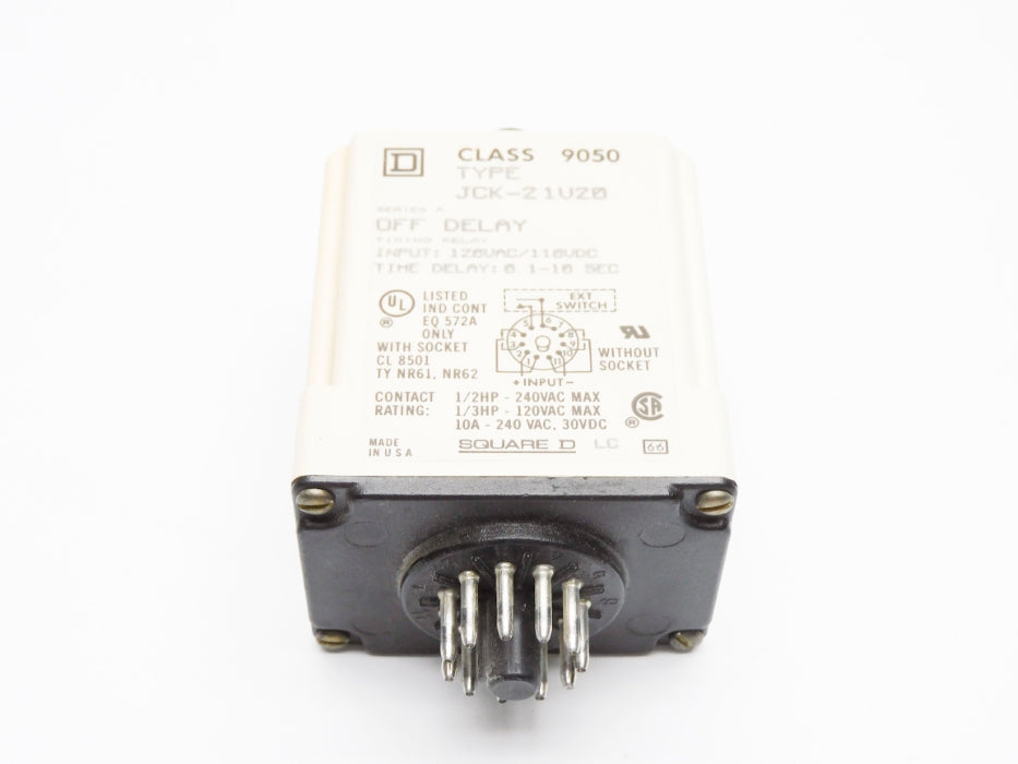 SQUARE D 9050JCK21V20 SER. A 120VAC/110VDC 0.1-10SEC UNMP