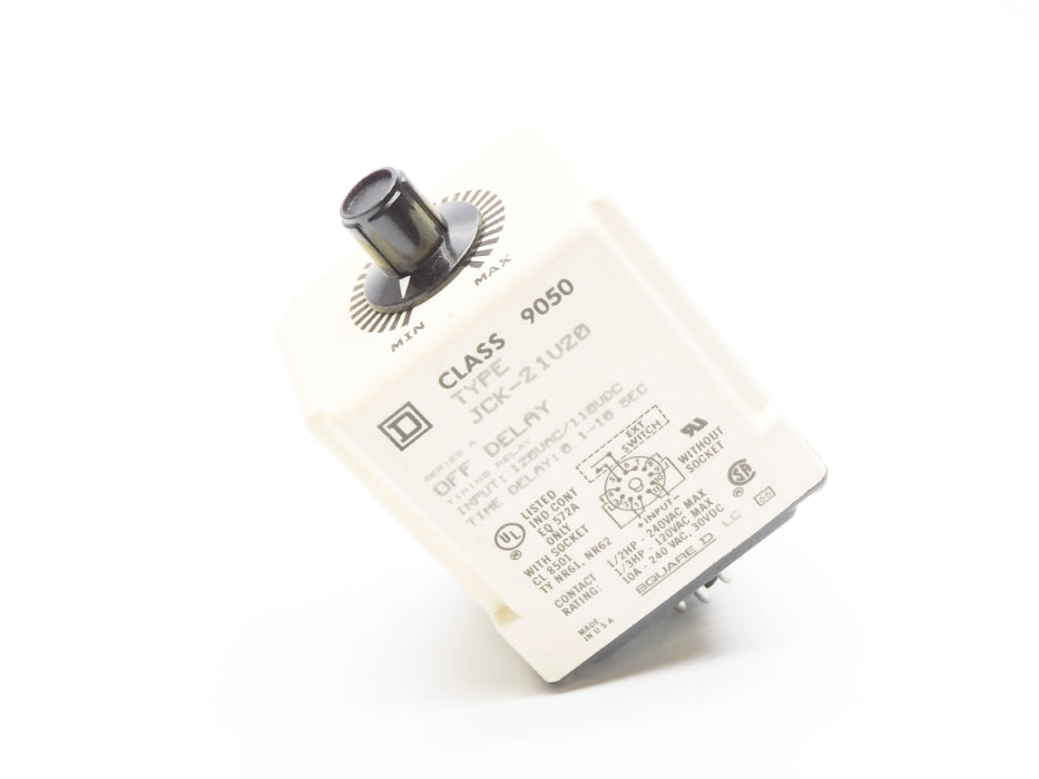 SQUARE D 9050JCK21V20 SER. A 120VAC/110VDC 0.1-10SEC UNMP