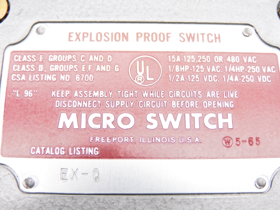 MICRO SWITCH EX-Q 480VAC 15A (GREY) NSNP