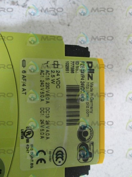 PILZ SAFETY RELAY PZE X4VP4 24VDC 4n/o  NSNP