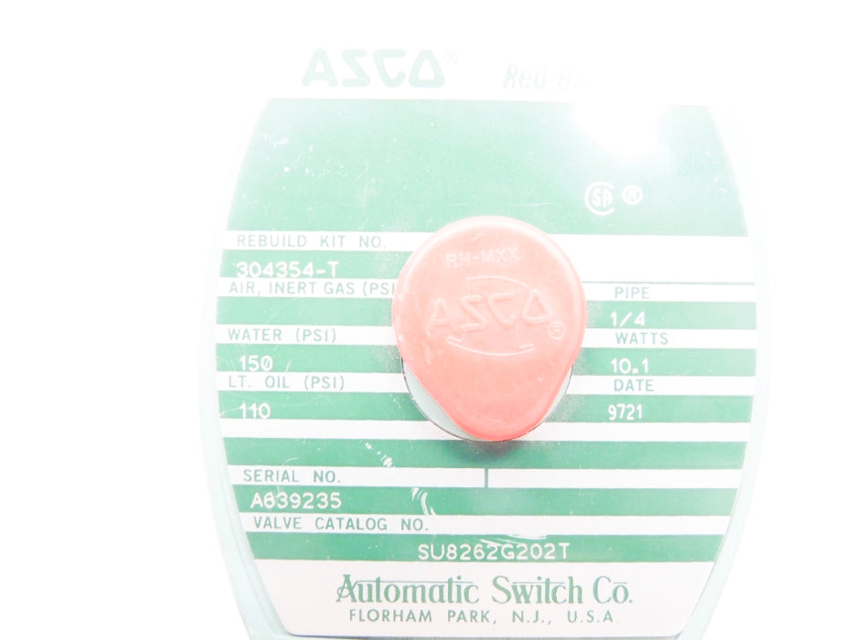 ASCO SU8262G202T 110/120V 150PSI 1/4" UNMP