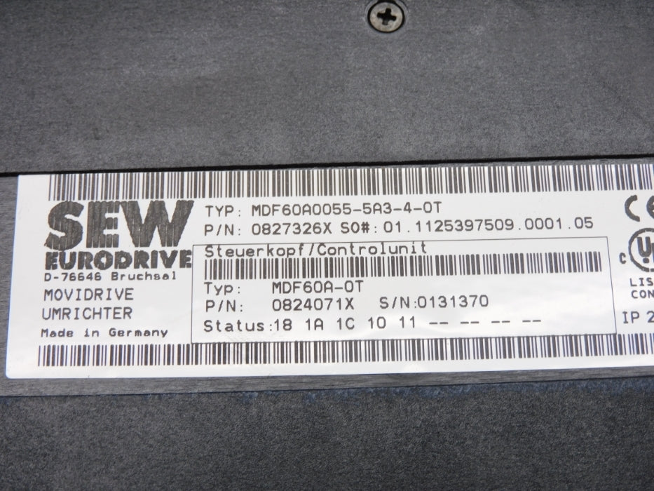 SEW EURODRIVE MDF60A0055-5A3-4-0T 0827326X NSNP