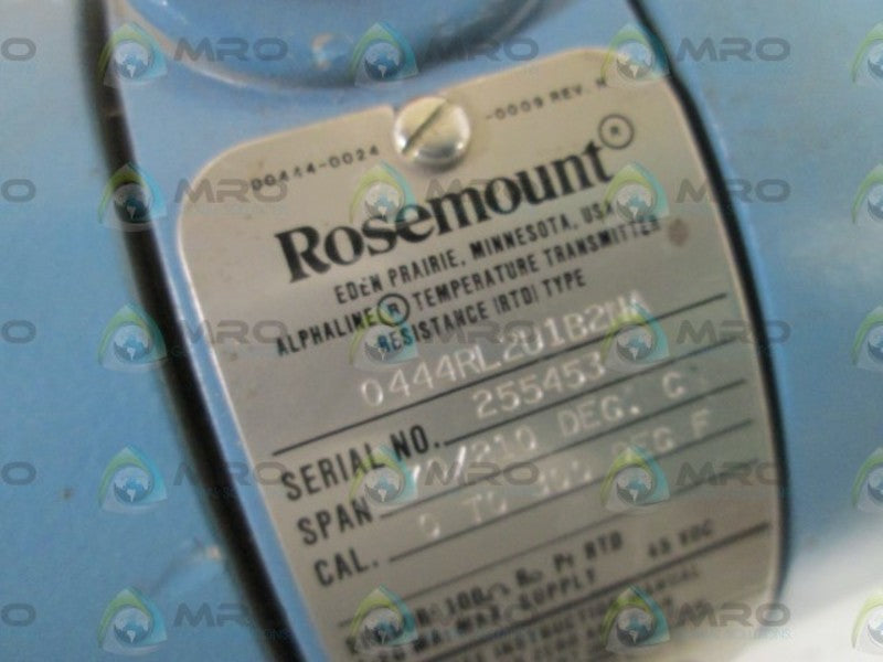 ROSEMOUNT TEMPERATURE TRANSMITTER 0444RL2U1B2NA  UNMP