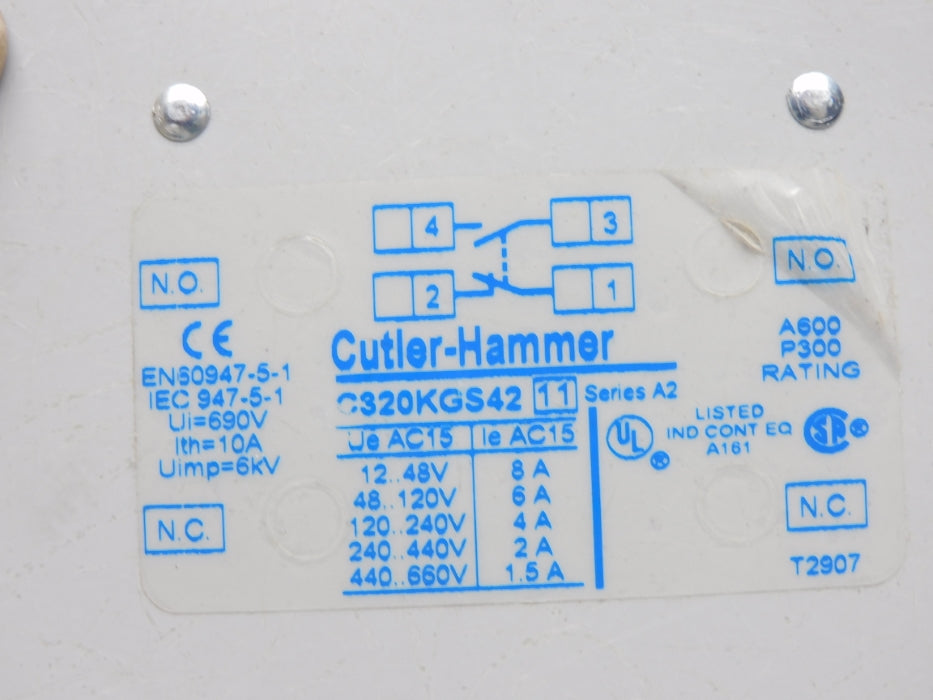 CUTLER HAMMER C320KGS42 SER. A2 440-660V 1.5A NSNP