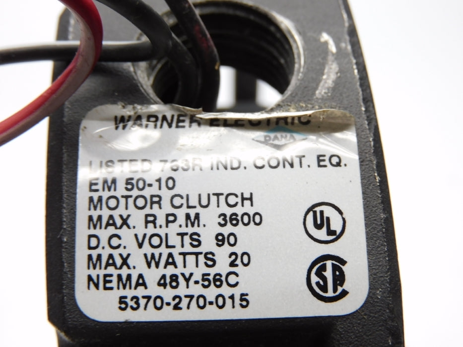 WARNER ELECTRIC 5370-270-015 EM50-10 (AS PICTURED) UNMP