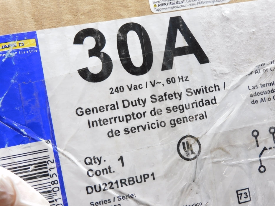 SQUARE D DU221RBUP1 SER. E02 240VAC 30A NSMP