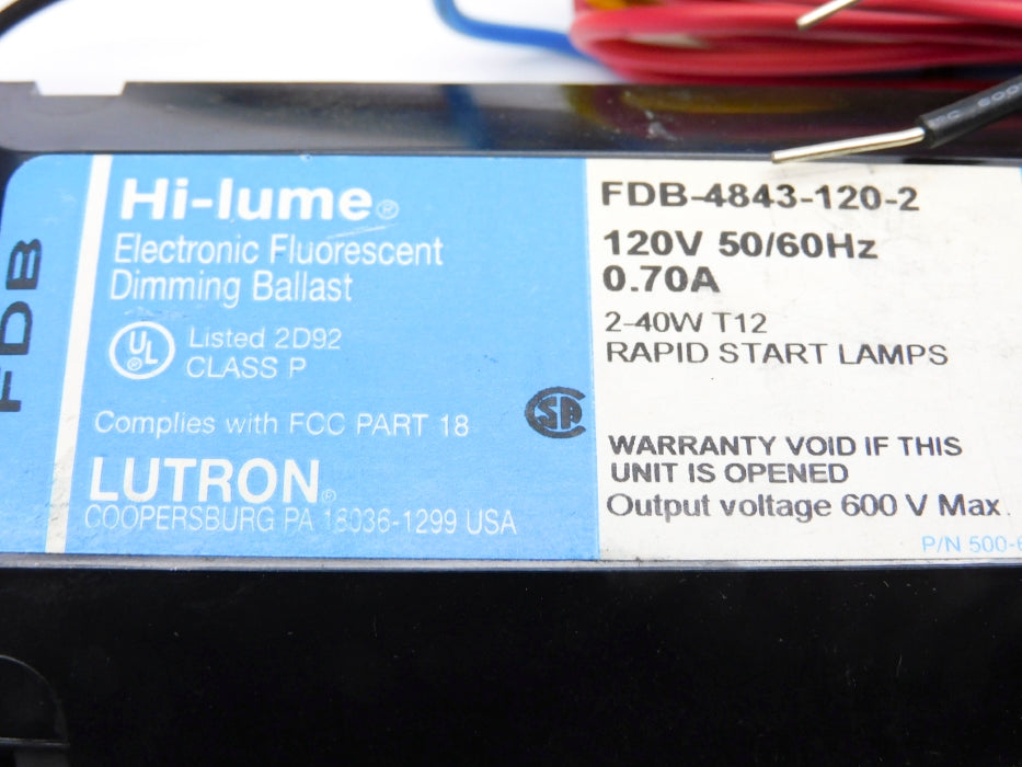 LUTRON FDB-4843-120-2 NSNP