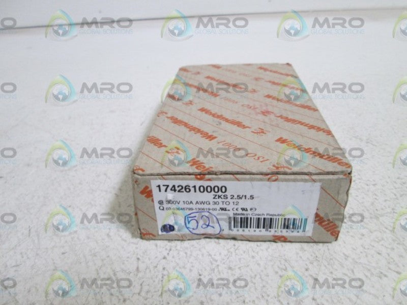 LOT OF 52 WEIDMULLER TERMINAL BLOCK (1742610000) ZKS 2.5/1.5 NSMP