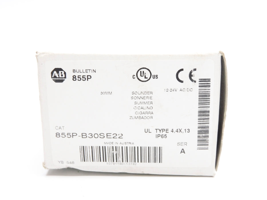 ALLEN BRADLEY 855P-B30SE22 SER. A 12-24VAC/DC (WH) NSMP