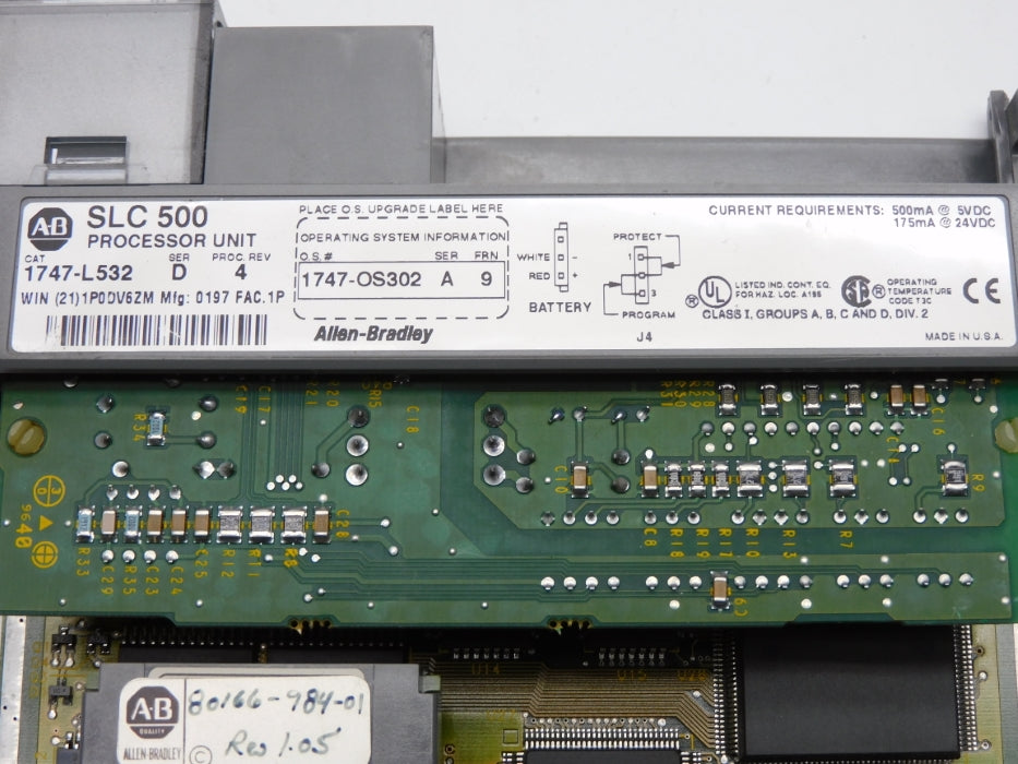 ALLEN BRADLEY 1747-L532 SER. D F/W 9 (NO KEY) UNMP