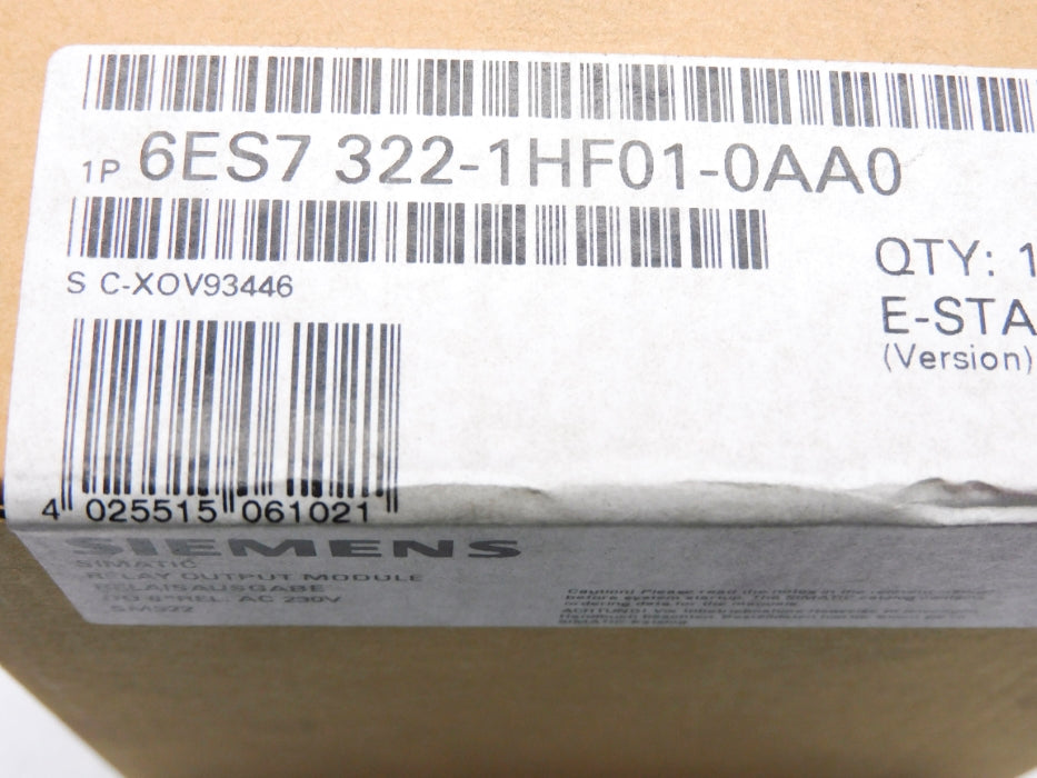 SIEMENS 6ES7322-1HF01-0AA0 230VAC NSFS