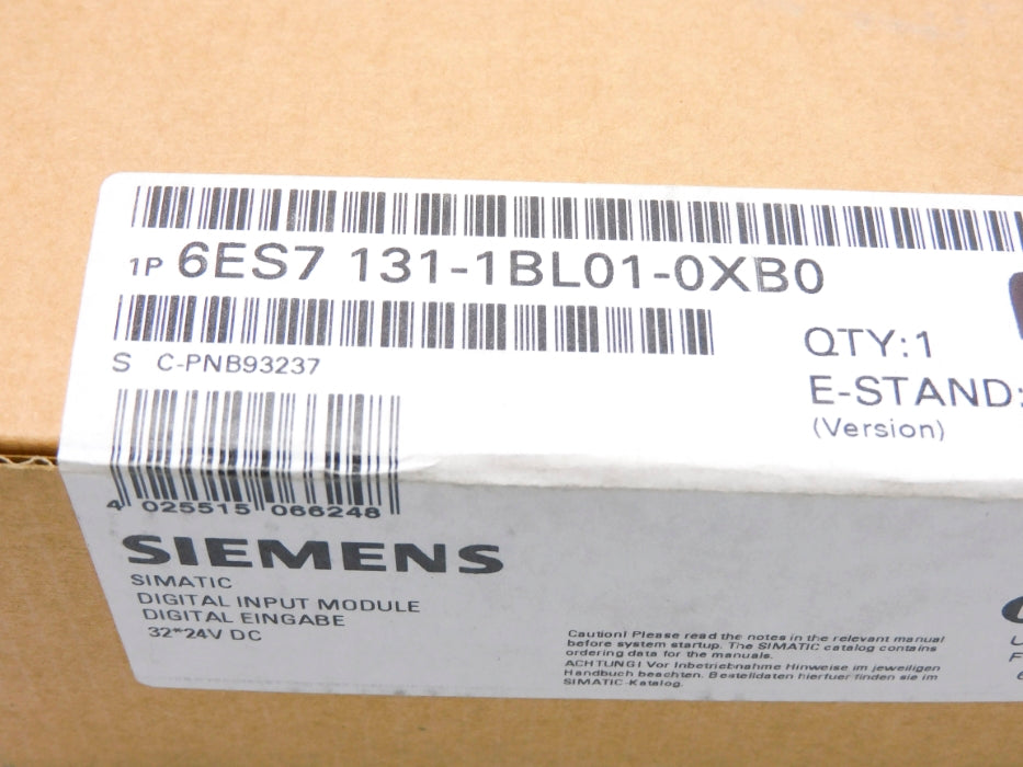 SIEMENS 6ES7131-1BL01-0XB0 VER. 02 24VDC NSFS