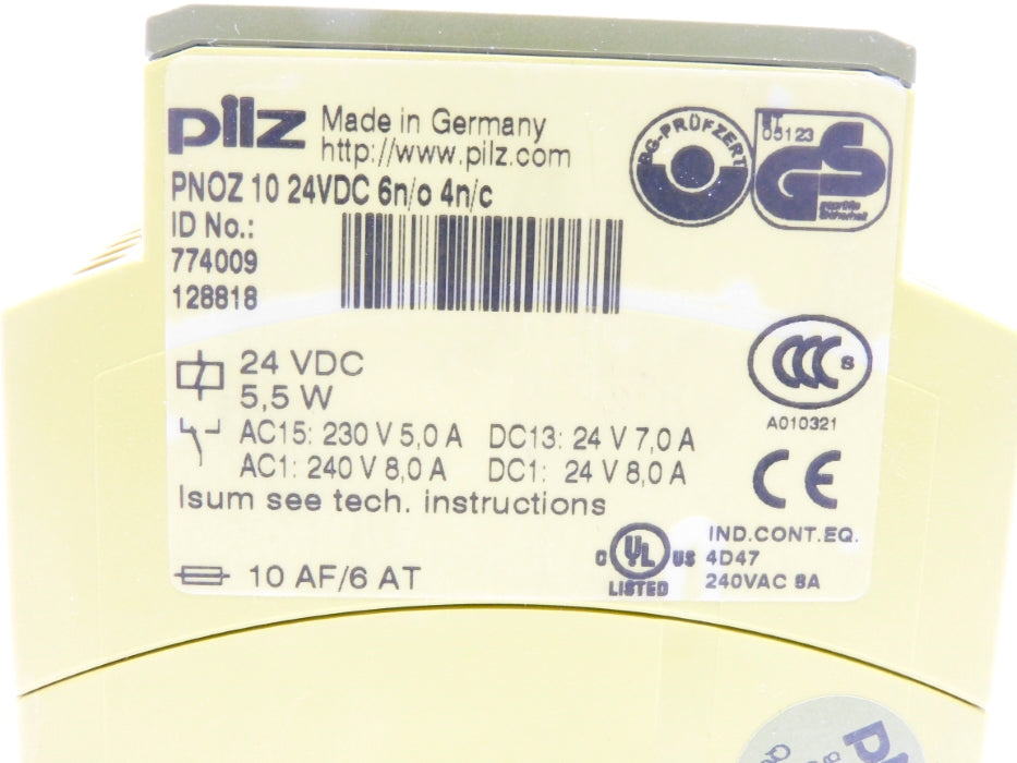 PILZ PNOZ1024VDC6N/04N/C 774009 24VDC NSMP