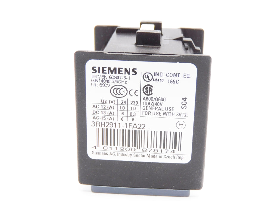 SIEMENS 3RH2911-1FA22 240V 10A NSMP
