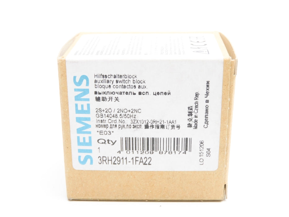 SIEMENS 3RH2911-1FA22 240V 10A NSMP