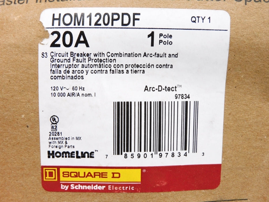 SQUARE D HOM120PDF 120V 20A NSMP