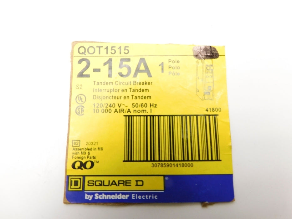 SQUARE D QOT1515 120/240V 15A NSNP