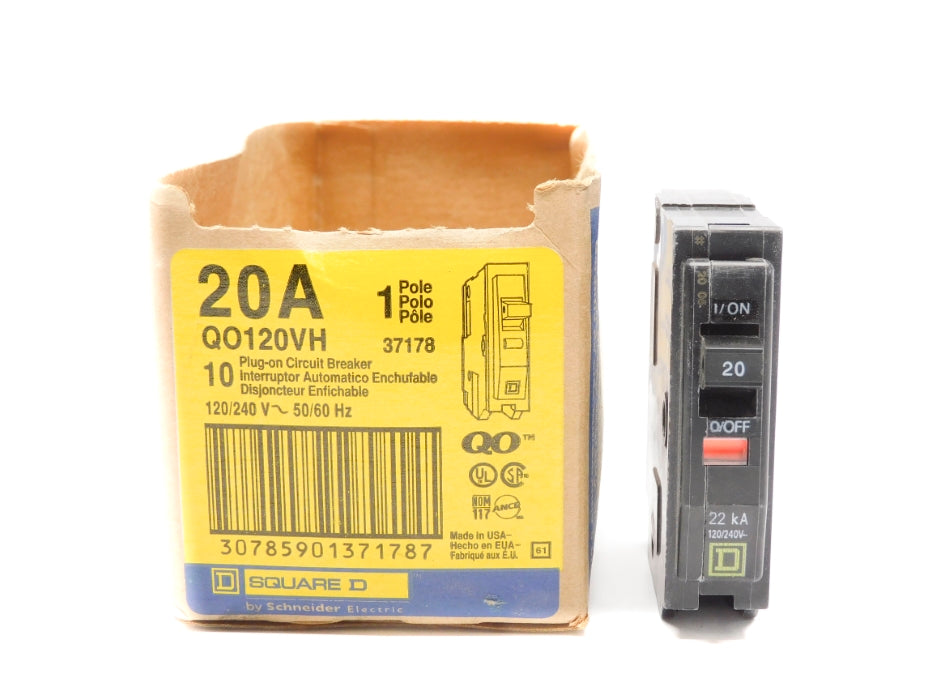 SQUARE D QO120VH 20A 120/240V (PKG OF 10) (AS PICTURED) NSMP