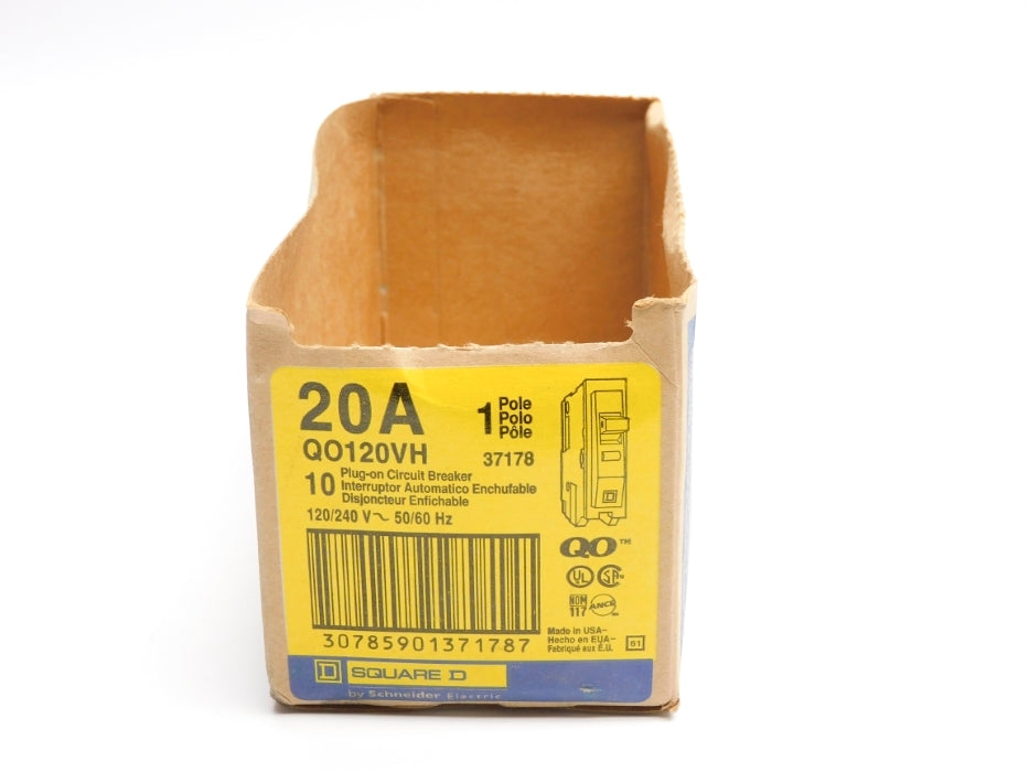 SQUARE D QO120VH 20A 120/240V (PKG OF 10) (AS PICTURED) NSMP