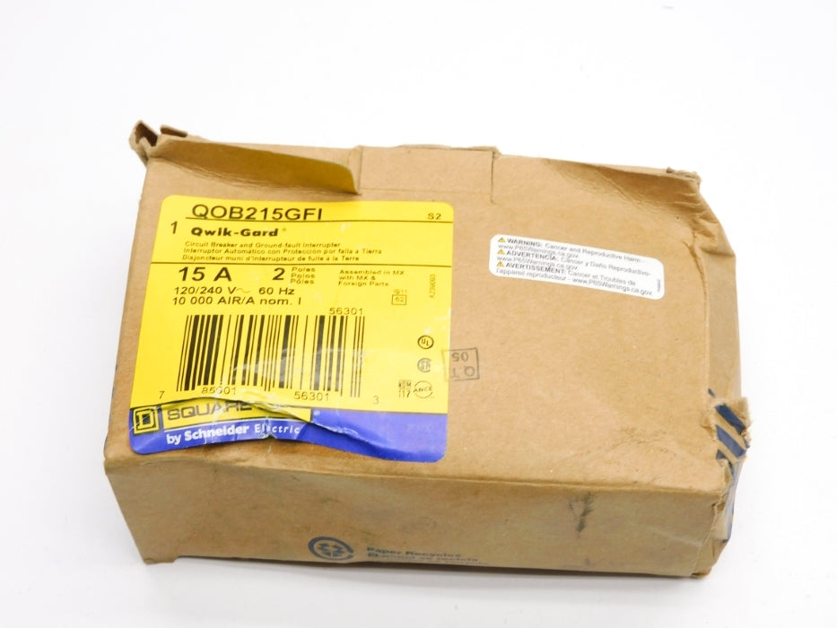 SQUARE D QOB215GFI 15A 120/240V NSMP
