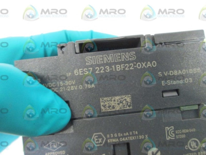 SIEMENS I/O MODULE 6ES7 223-1BF22-0XA0 (AS PICTURED) UNMP