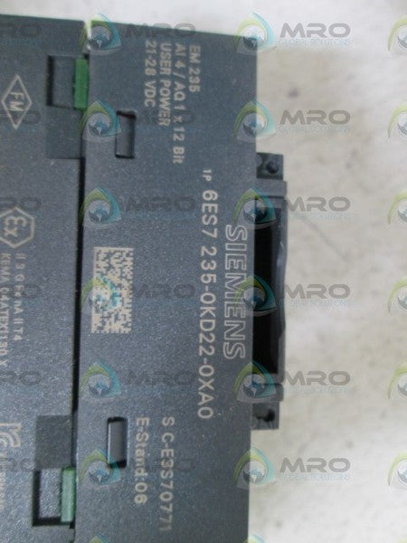 SIEMENS I/O MODULE 6ES7 235-0KD22-0XA0 (AS PICTURED) UNMP