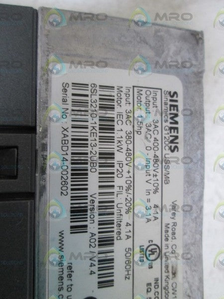 SIEMENS 6SL3210-1KE13-2UB0 (AS PICTURED) UNMP