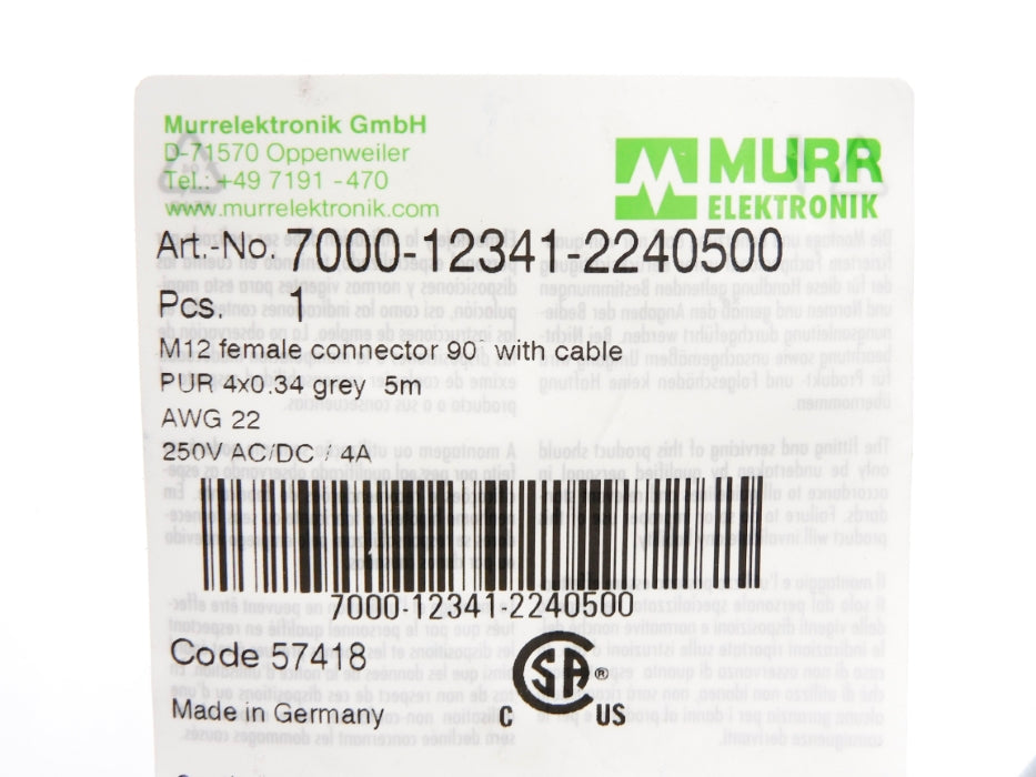 MURR ELEKTRONIK 7000-12341-2240500 250VAC/DC 4A NSMP