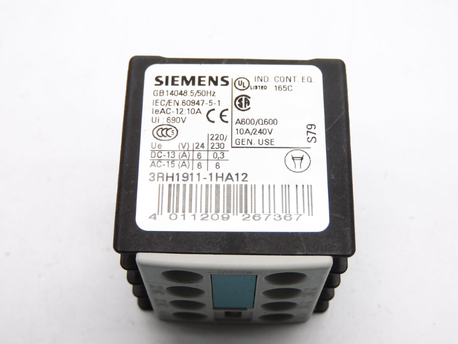 SIEMENS 3RH1911-1HA12 240V 10A NSNP