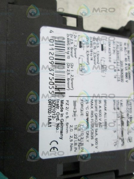 SIEMENS CONTACTOR 3RT1023-1B..0 UNMP