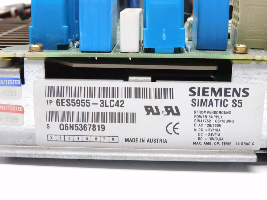 SIEMENS 6ES5955-3LC42 120/230VAC 18A UNMP