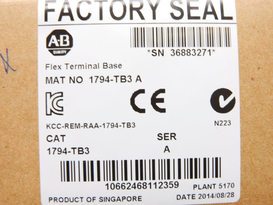 INDUSTRIAL SPARE PART 1794-TB3 SER. A DATE: 2014 NSFS